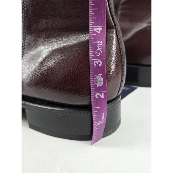Florsheim Essex Moc Toe Zipper Boot Black Cherry Leather Sz 11.5 D NEW main image 2